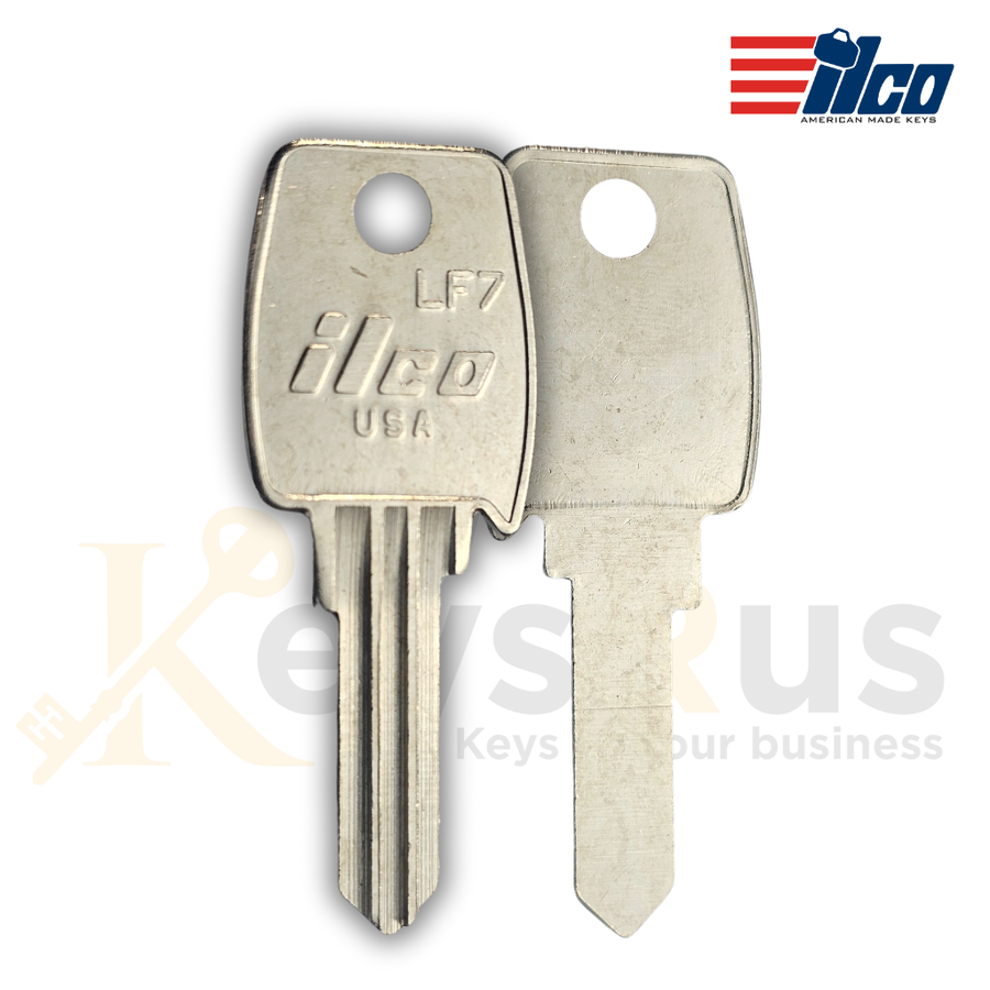 ILCO LF7 Key Blanks, 10 Pack, Compatible with Eurolock & Lowe & Fletcher, Nickel-Plated Brass