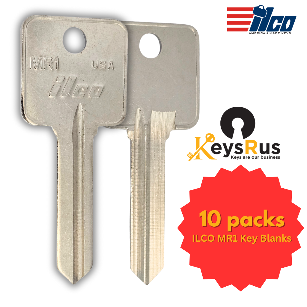 ILCO MR1 Key Blanks – 10 Pack | Fits Metal-Rousseau Mailbox Locks – Nickel-Plated Brass – Made in USA