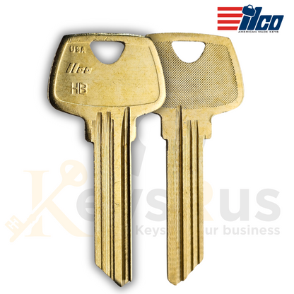 ILCO O1007HB Key Blanks, 10 Pack, 6-Pin HB Section Key for Sargent Locks, Nickel Silver
