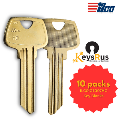 O1007HC Key Blank – 6-Pin Sargent HC Keyway – Nickel Silver – 10-Pack – ILCO
