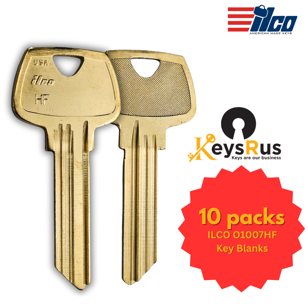 O1007HF Key Blank – 6-Pin Sargent HF Keyway – Nickel Silver – 10-Pack – ILCO