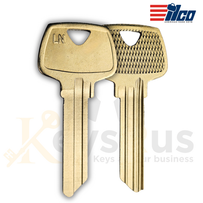 ILCO O1007LN / 01007LN / 6270LN Sargent Key Blanks, 10 Pack, 6-Pin LN Keyway, Brass