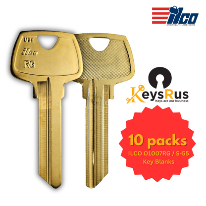ILCO O1007RG / S-55 Key Blanks – 10 Pack | Nickel Silver | 6 Pin | Genuine ILCO Brand