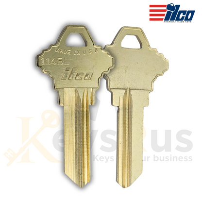 ILCO SC19 / 1145L Key Blanks, 5-Pin, Brass, L Section, 10 Pack, Uncut for Schlage Locks