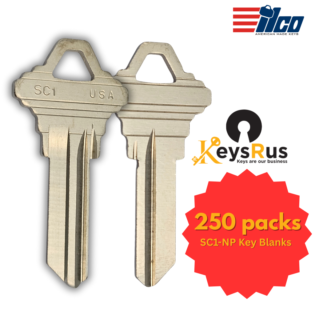 ILCO SC1 1145 Key Blanks – 5-Pin – Nickel Plated – 250 Pack | High-Quality Locksmith Supply for Residential & Commercial Locks