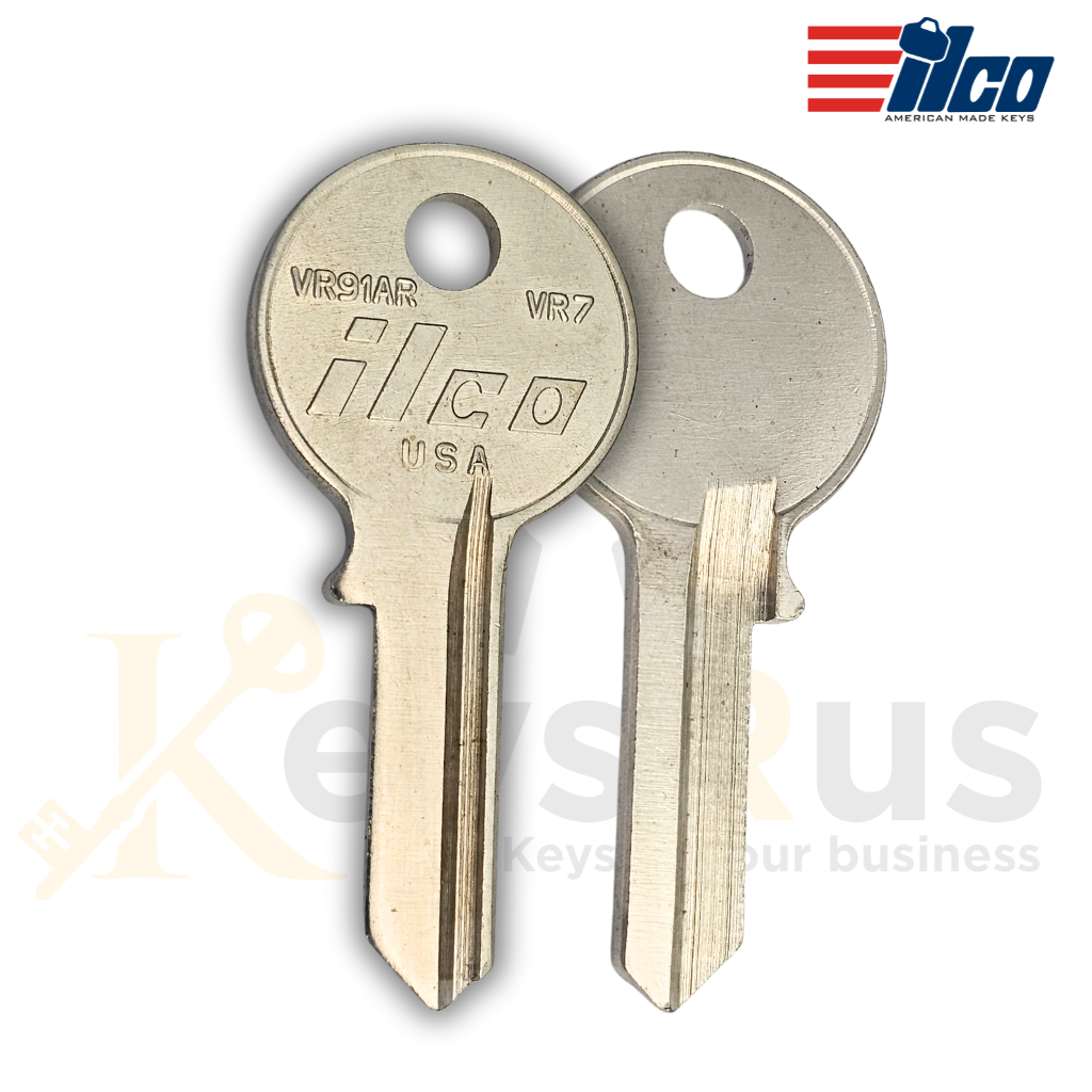 ILCO VR7 / VR91AR Key Blanks, 10 Pack, High-Quality Nickel-Plated Brass for Viro, Brinks, Guard Security & More