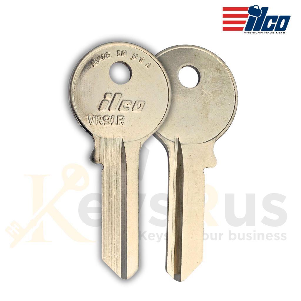 ILCO VR91R Key Blanks, 10 Pack, Nickel-Plated Brass Key Blanks for Viro, Brinks, Guard Security & More