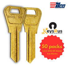 ILCO WR3-BR Weiser Key Blanks – 50 Pack | High-Quality Brass Replacement Keys for Residential & Commercial Locks