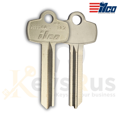 ILCO A1114A Key Blank, 5, 6 & 7 Pin, SFIC Lock, Nickel Silver, 10 Pack