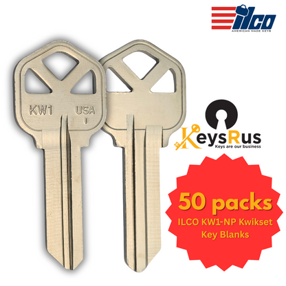 KW1-NP Key Blank – Kwikset KW1 Keyway – 50-Pack – ILCO