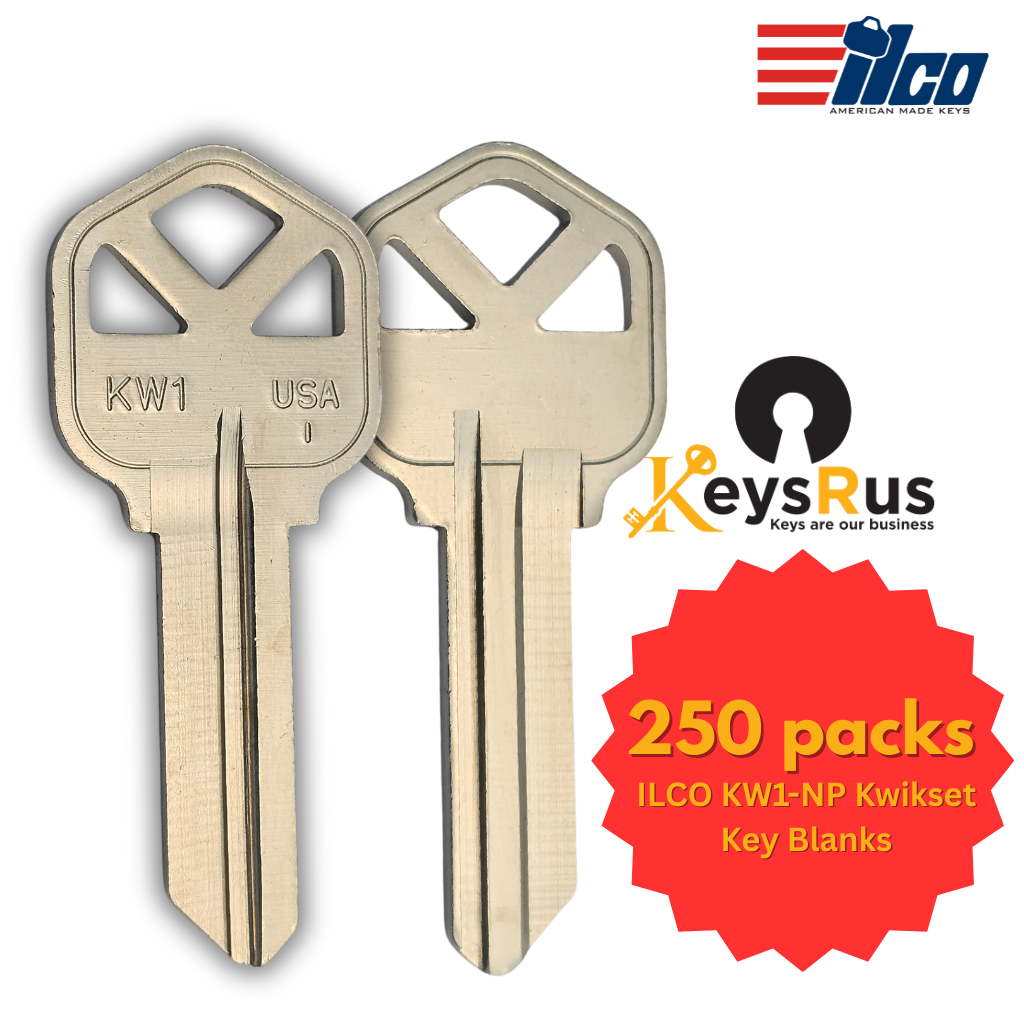 KW1-NP Key Blanks – 10-Pack | ILCO Nickel-Plated Brass Blanks for Kwikset Residential Locks (Copy)