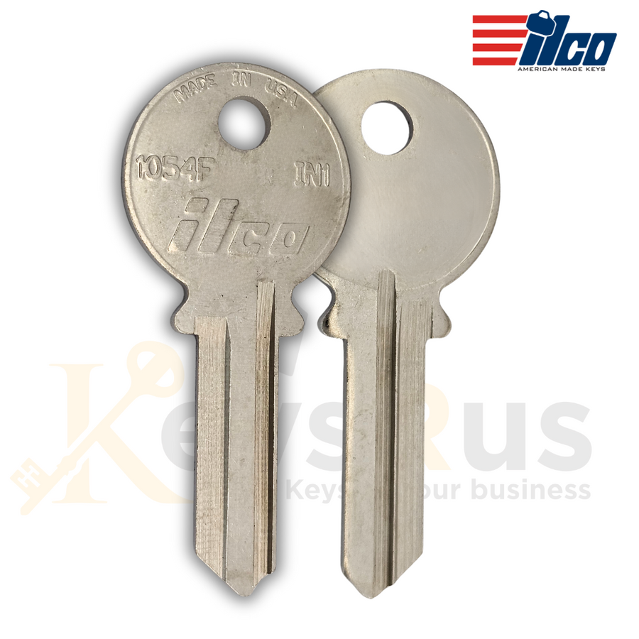 IN1 / 1054F Key Blanks, 10-Pack, ILCO Brass Key Blanks for Residential & Commercial Locks