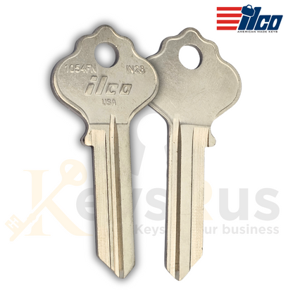 IN28 / 1054FN Key Blank – 10/Pack ILCO | Compatible with Furniture and Cabinet Locks