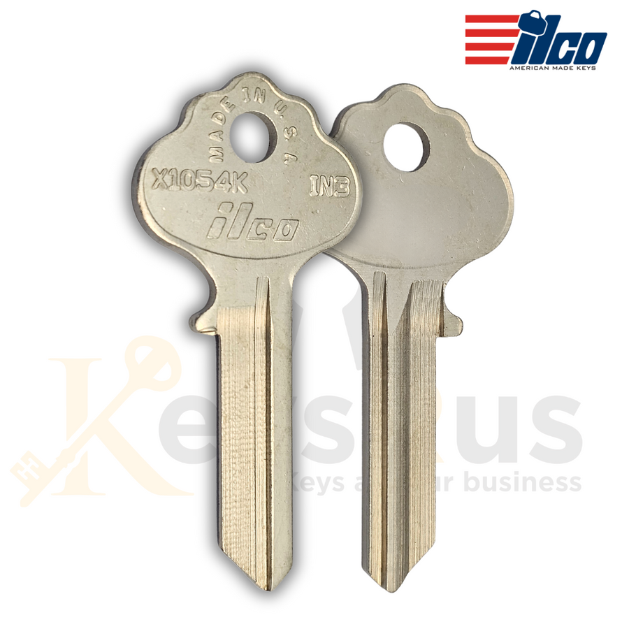 IN3 X1054K Key Blanks, 10-Pack, Durable Brass for Locksmiths & Security