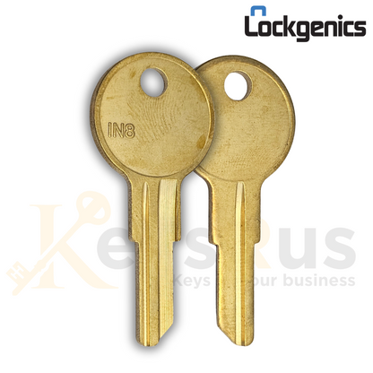 IN8-BR LockGenics Key Blanks, 50 Pack, Durable, Precision-Cut, Compatible with Locksmith Systems
