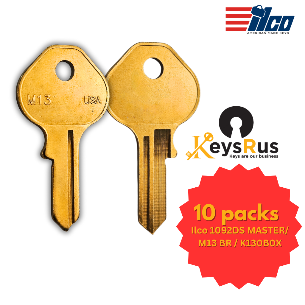 M13 | ILCO 1092DS Brass Master Key Blank - 10 Pack