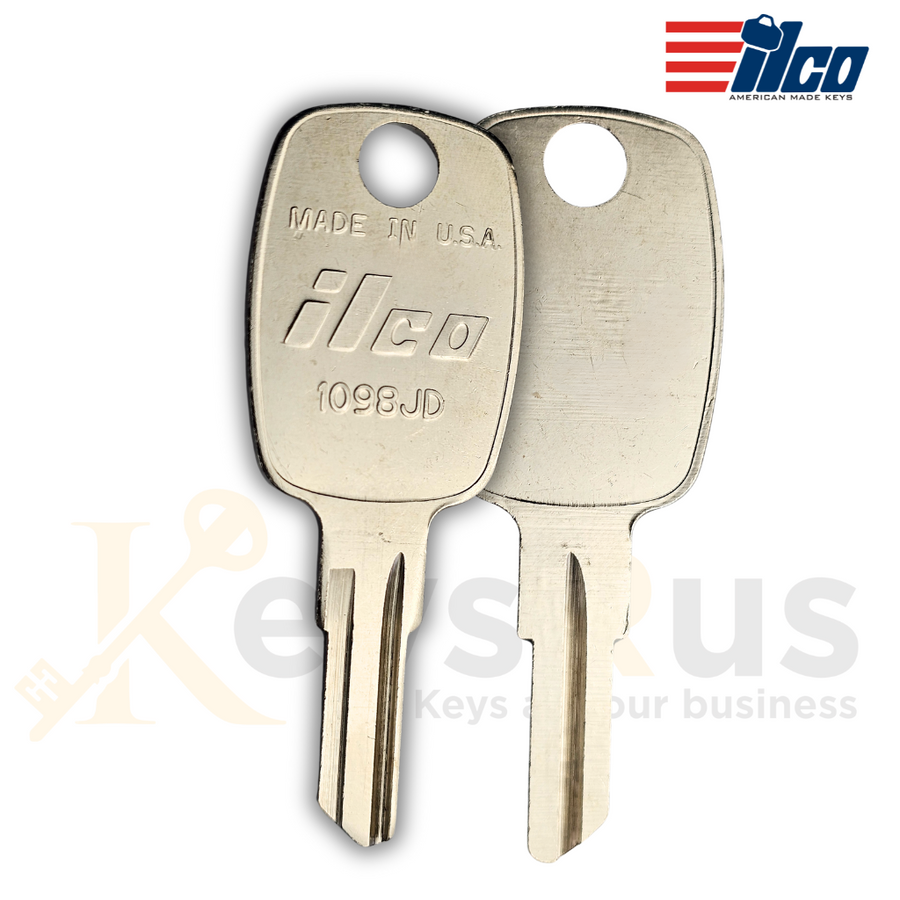 Ilco 1098JD Key Blank, High-Quality Brass Replacement for John Deere Equipment 10- pack