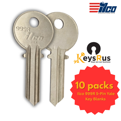 999R / Y1 Key Blank – 5-Pin Yale Keyway – NP – Reverse Profile – 10-Pack – ILCO