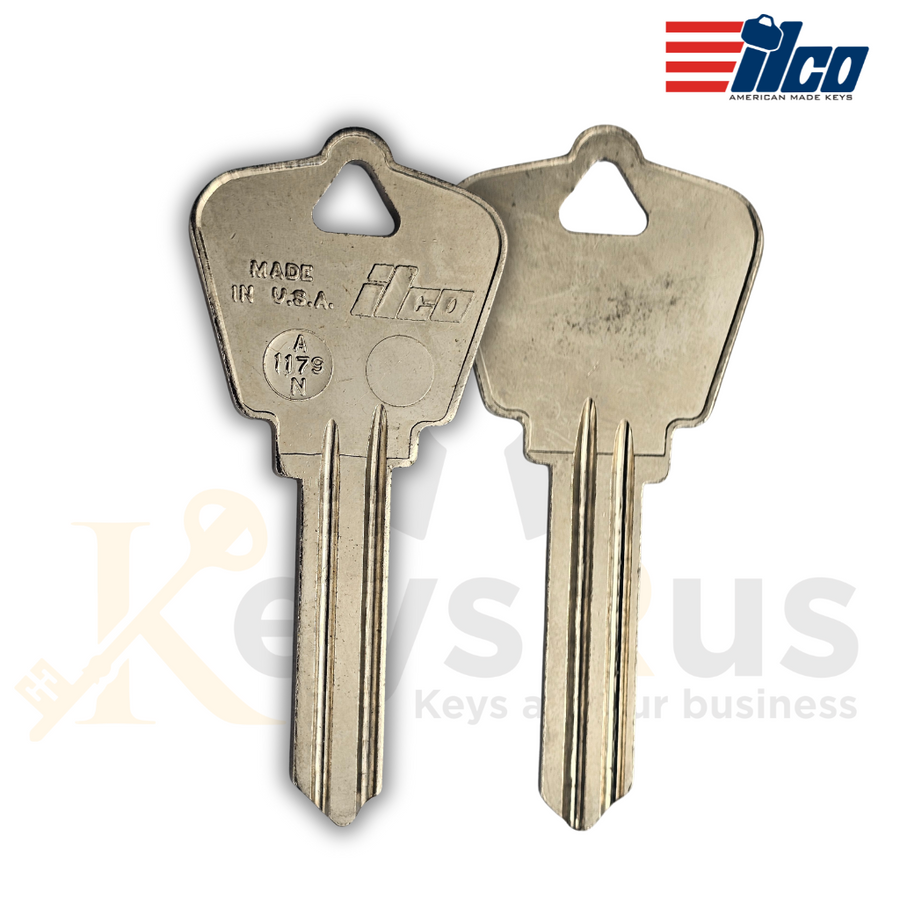 Ilco A1179N (Arrow 91N) Key Blanks, 10 Pack for Arrow Sectional N Systems, Nickel‑Plated Brass (Uncut)