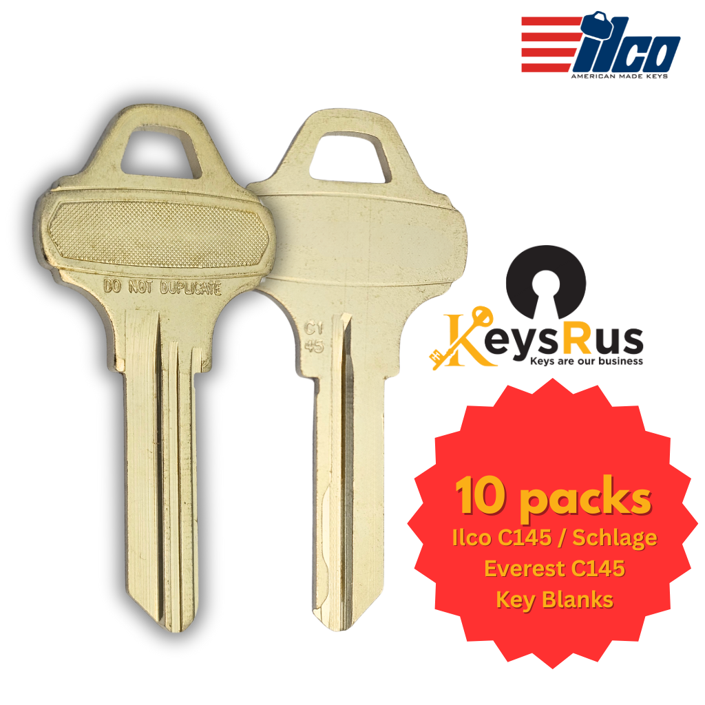 C145 Key Blank – 6-Pin Schlage Everest Keyway – High-Security – 10-Pack – ILCO