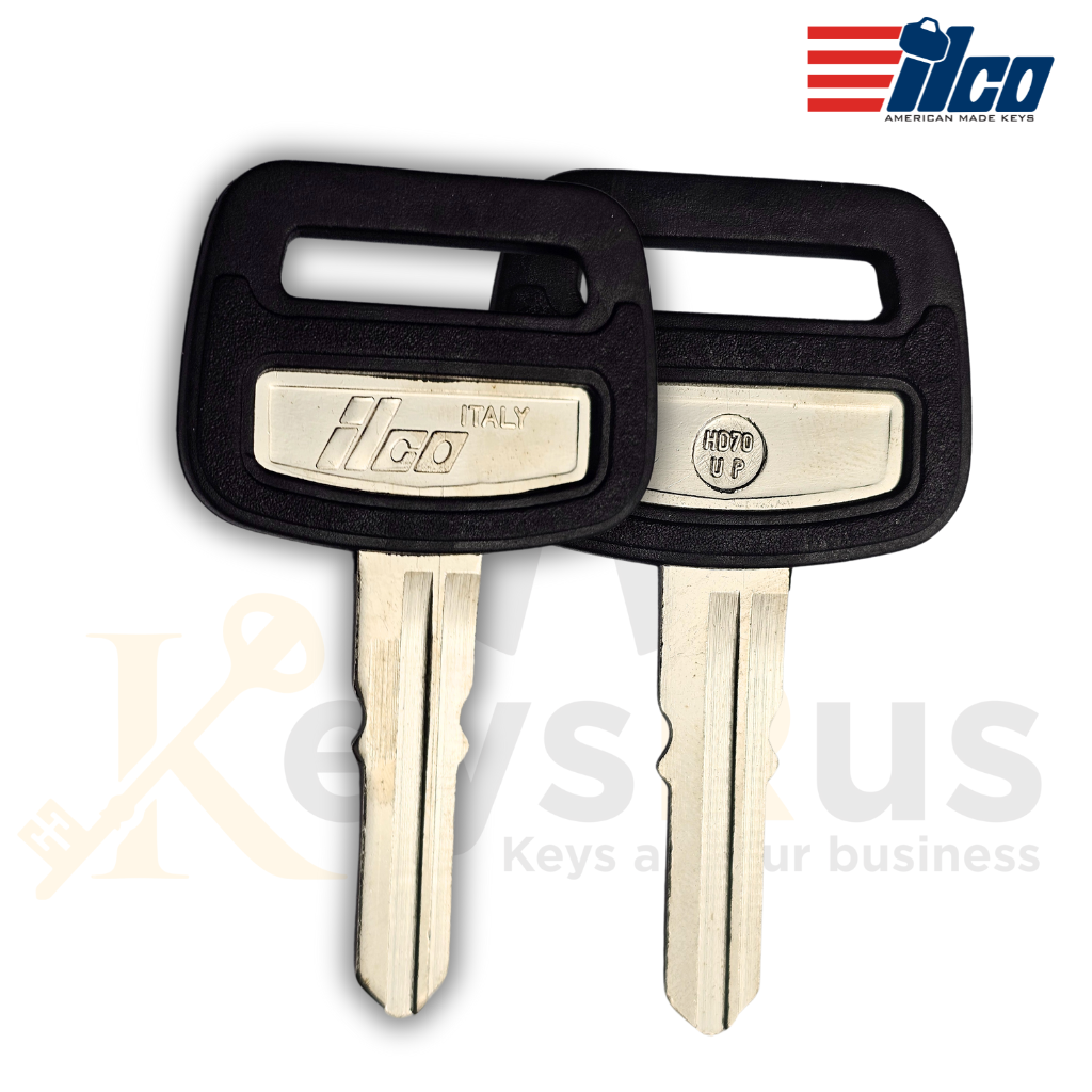 Ilco HD70U‑P (X71) Key Blank 5 Pack– Honda &amp; Triumph Plastic‑Head Replacement | Uncut Nickel‑Plated Brass