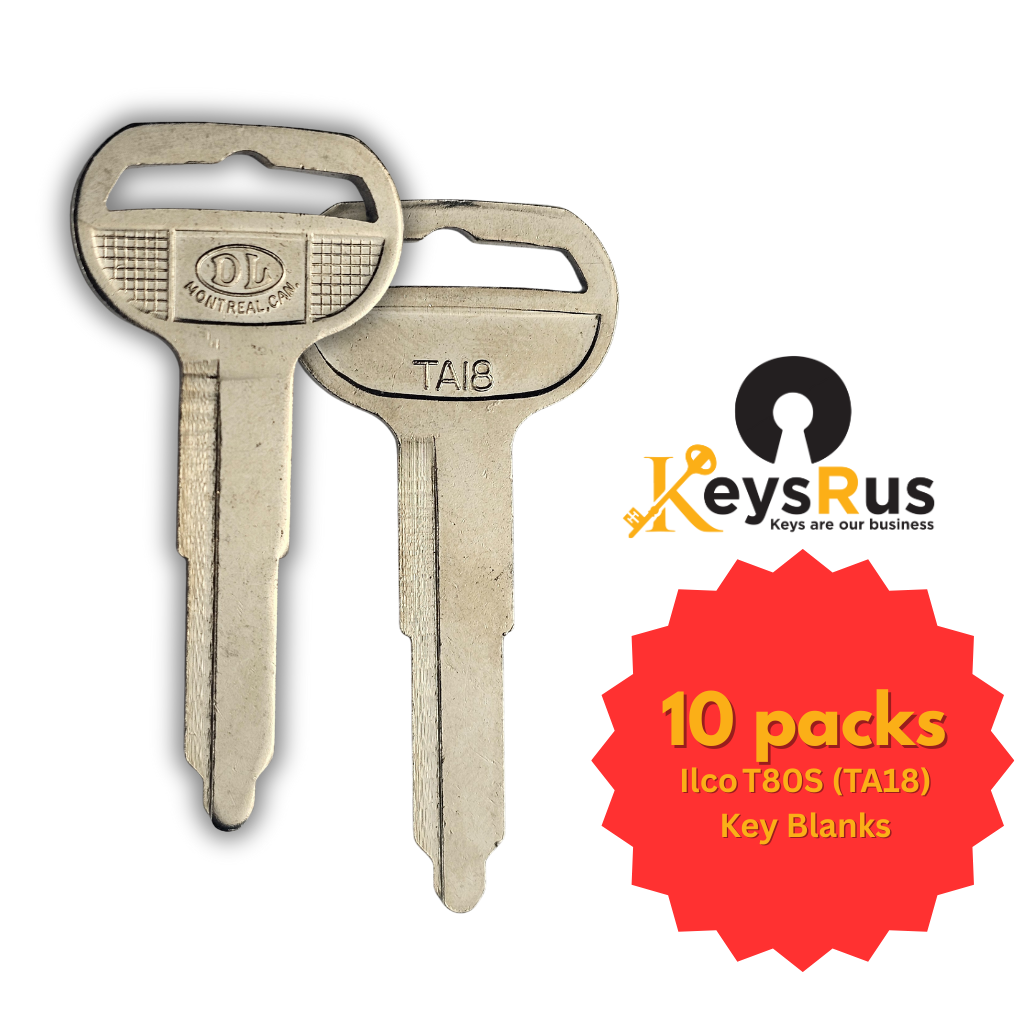 Ilco T80S (TA18) Key Blank – T61D Toyota & Recreational Vehicles | Uncut Nickel‑Plated Brass | 10 pack