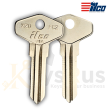 Ilco X20 (FC2) Key Blank – Ford, Jaguar, British Leyland Replacement | Uncut Nickel‑Plated Brass