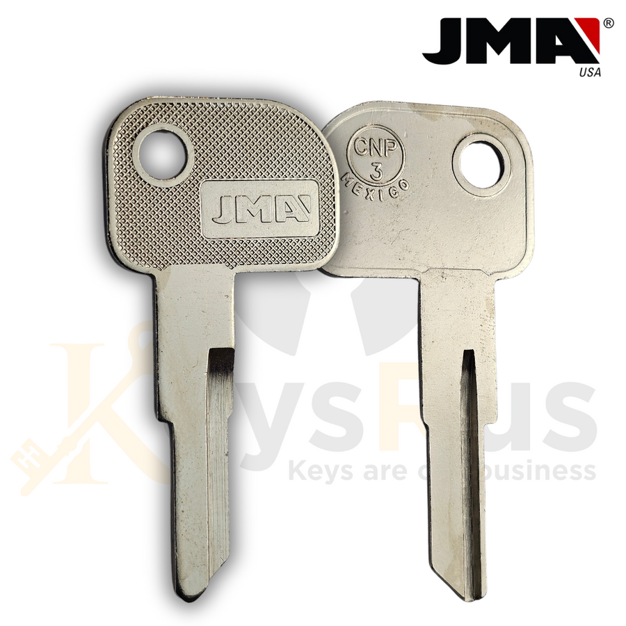 JMA CNP3 Key Blank, Uncut Brass Key for Cansec and CNP Lock Systems