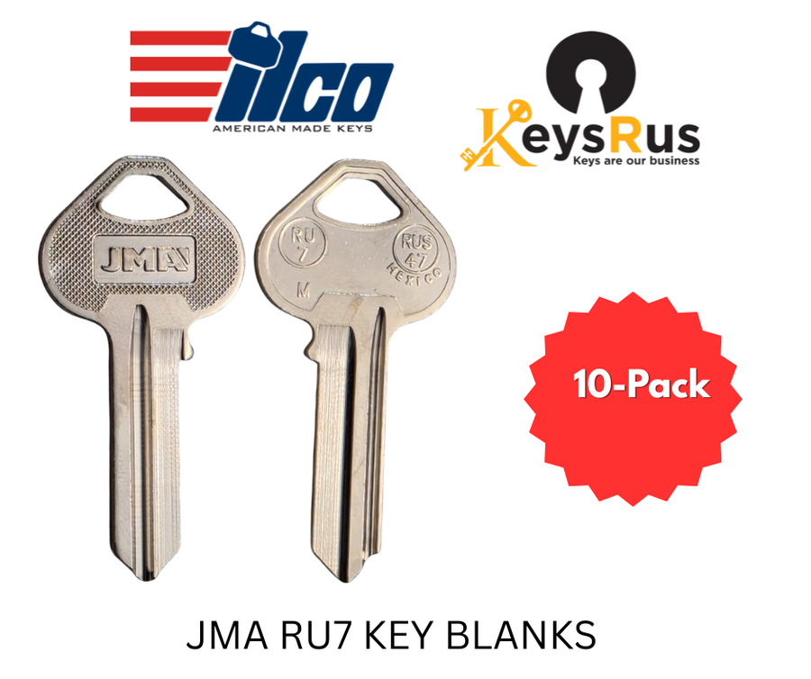 ILCO 1013 JMA RU7 Key Blank, 10 Pack Russwin Keyway Replacement Keys