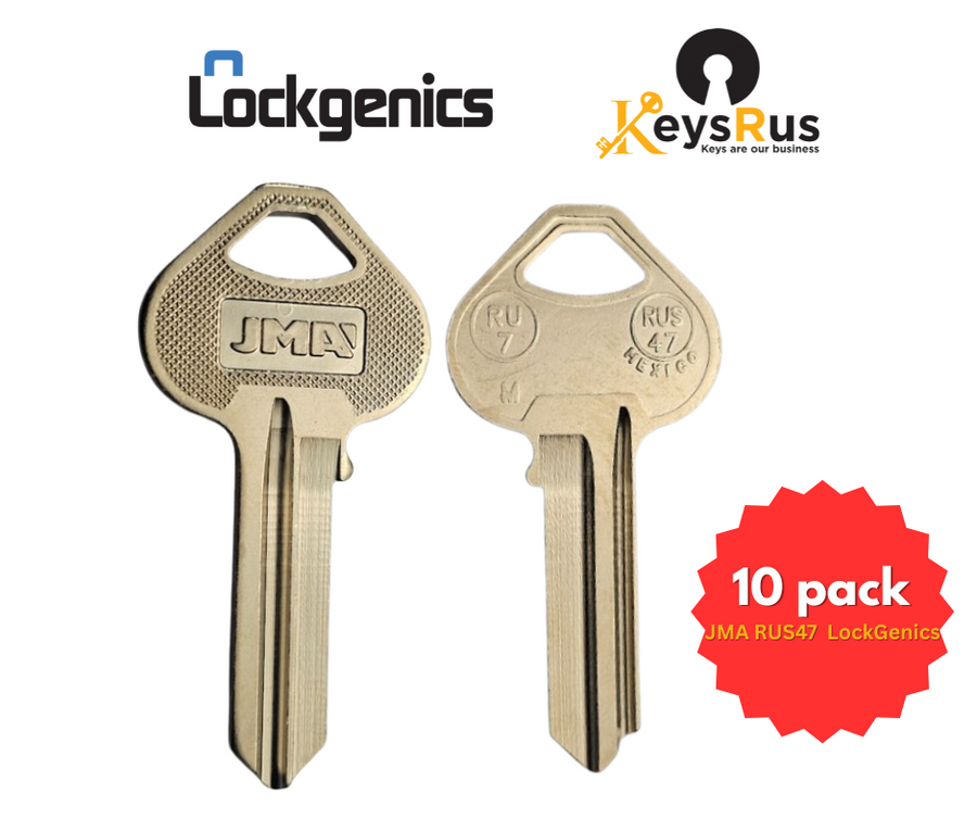 JMA RUS47 Key Blank, 5-Pin Nickel-Plated Brass, 10 Pack Mater key for Russwin