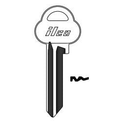 Cylinder Lock Key Blank, 6-Pin, Brass, Nickel Plated, 22 Price Group, For Assa A61W, 10-Pack