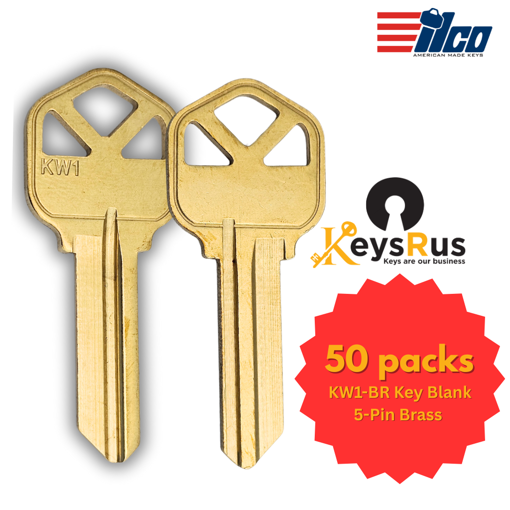 KW1-BR Key Blank – 5-Pin Kwikset KW1 Keyway – 50/250-Pack – ILCO