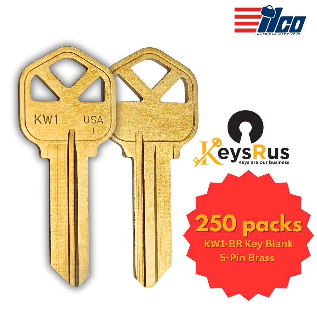 KW1-BR Key Blank – 5-Pin Kwikset KW1 Keyway – 50/250-Pack – ILCO
