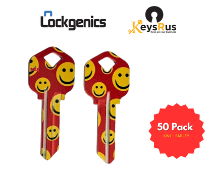 LockGenics Fancy Keys – Colour Key Blanks (KW1, SC1, WR5) | Premium Decorative House Keys