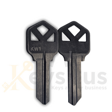 KW1 Aluminum Black Key Blanks – 10/Pack | Durable & Lightweight