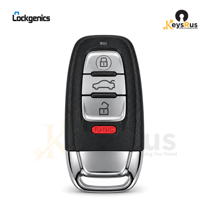LockGenics Audi 8T0959754G IYZFBSB802 315 MHz four-button smart key, front view
