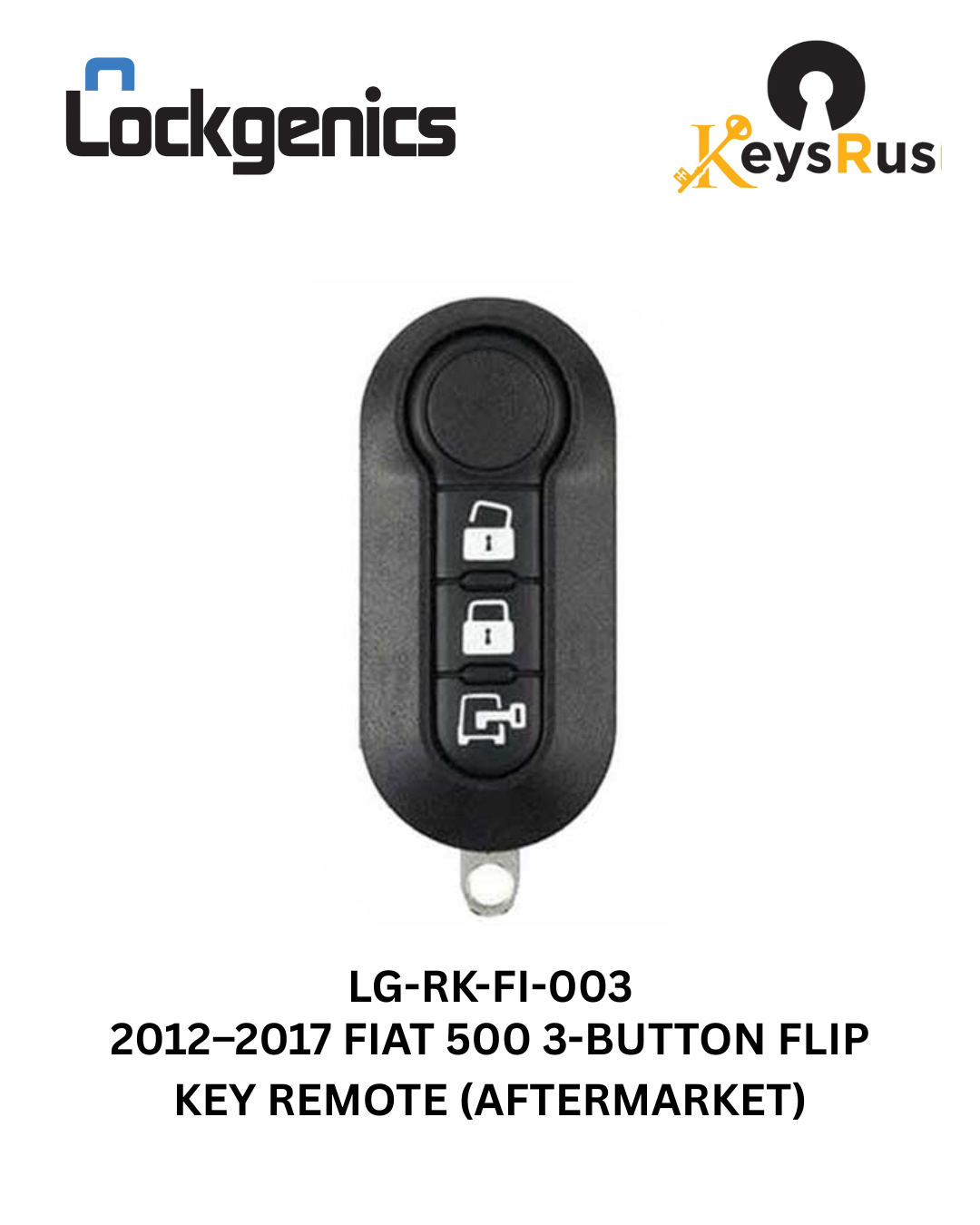 2012-2017 Fiat 500 / Dodge Ram Promaster / 3-Button Flip Key / LTQF12AM433TX / Delphi BCM (Aftermarket)