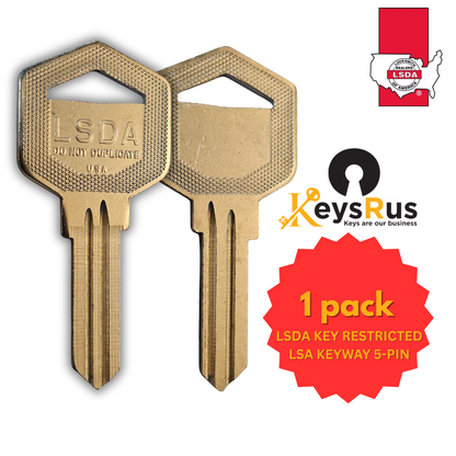 LSDA15 Key Blank – 5-Pin LSA Keyway – Restricted – LSDA