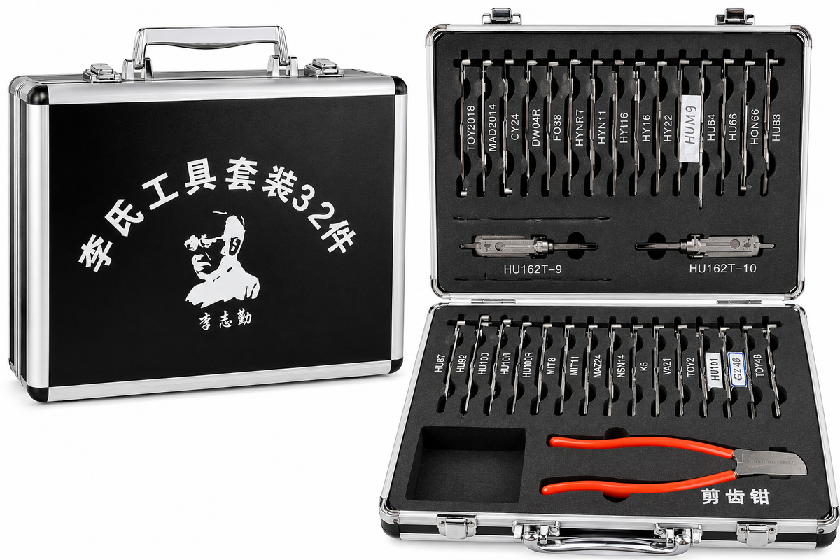 Open Box LISHI Full Set 32 PCS 2-in-1 Auto Locksmith Tool Kit with Carrying Case, Genuine LISHI Tools