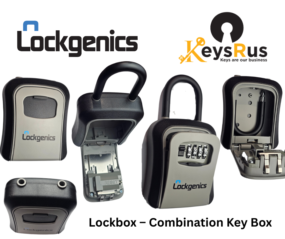 LockGenics Lockbox, Combination Key Box for Realtors (Grey)
