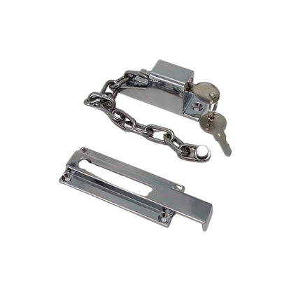 Keyed Chain Lock Door Latch Guard – Chrome Finish 5/Pack Lockgenics | Heavy-Duty Security for Doors