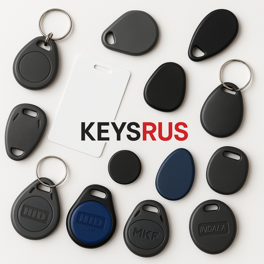 Blank 125kHz Low-Frequency RFID Key Fob, Universal Access, 10 Pack