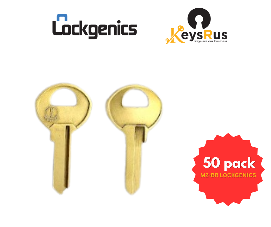 M2 / M2-BR / 1092 Key Blank – Master Lock Padlock Keyway – 10/50-Pack – LockGenics