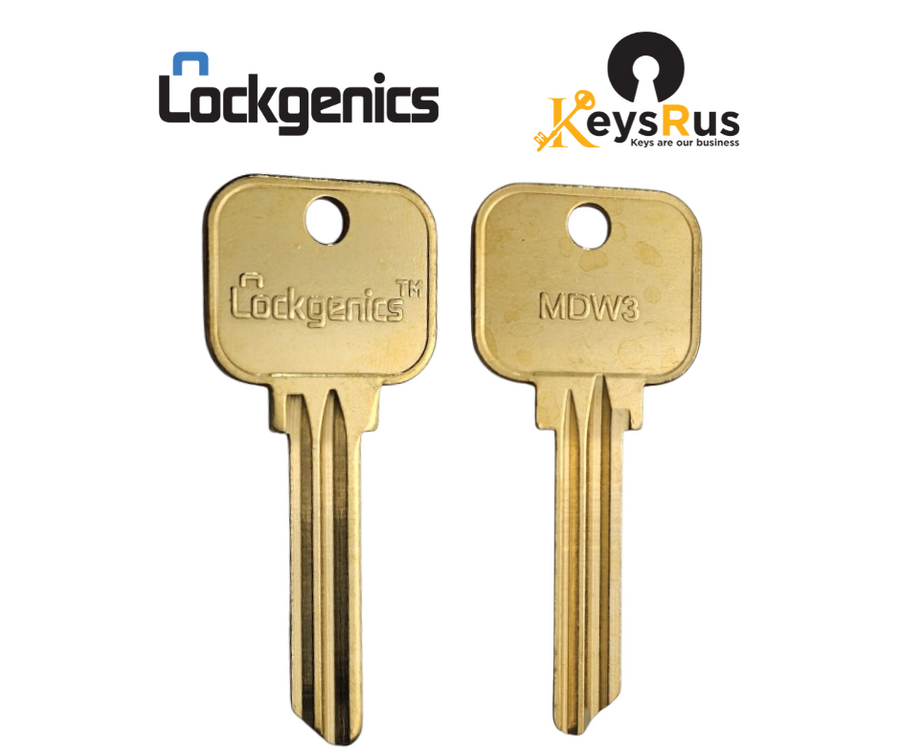 KeysRus MDW3 Lockgenics Medeco Key Blank, Compatible with Medeco W3 BiAxial Keyway (Aftermarket Nickel Silver)