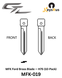 MFK-019:   MFK Ford Brass Blade — H75 (10-Pack) Ford Focus, Fiesta, Mondeo, Transit, Ranger — H75 / FO40R profile