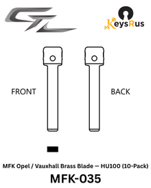 MFK-035: MFK Opel / Vauxhall Brass Blade — HU100 (10-Pack) Opel / Vauxhall Astra, Corsa, Zafira, Vectra, Insignia — HU100 profile