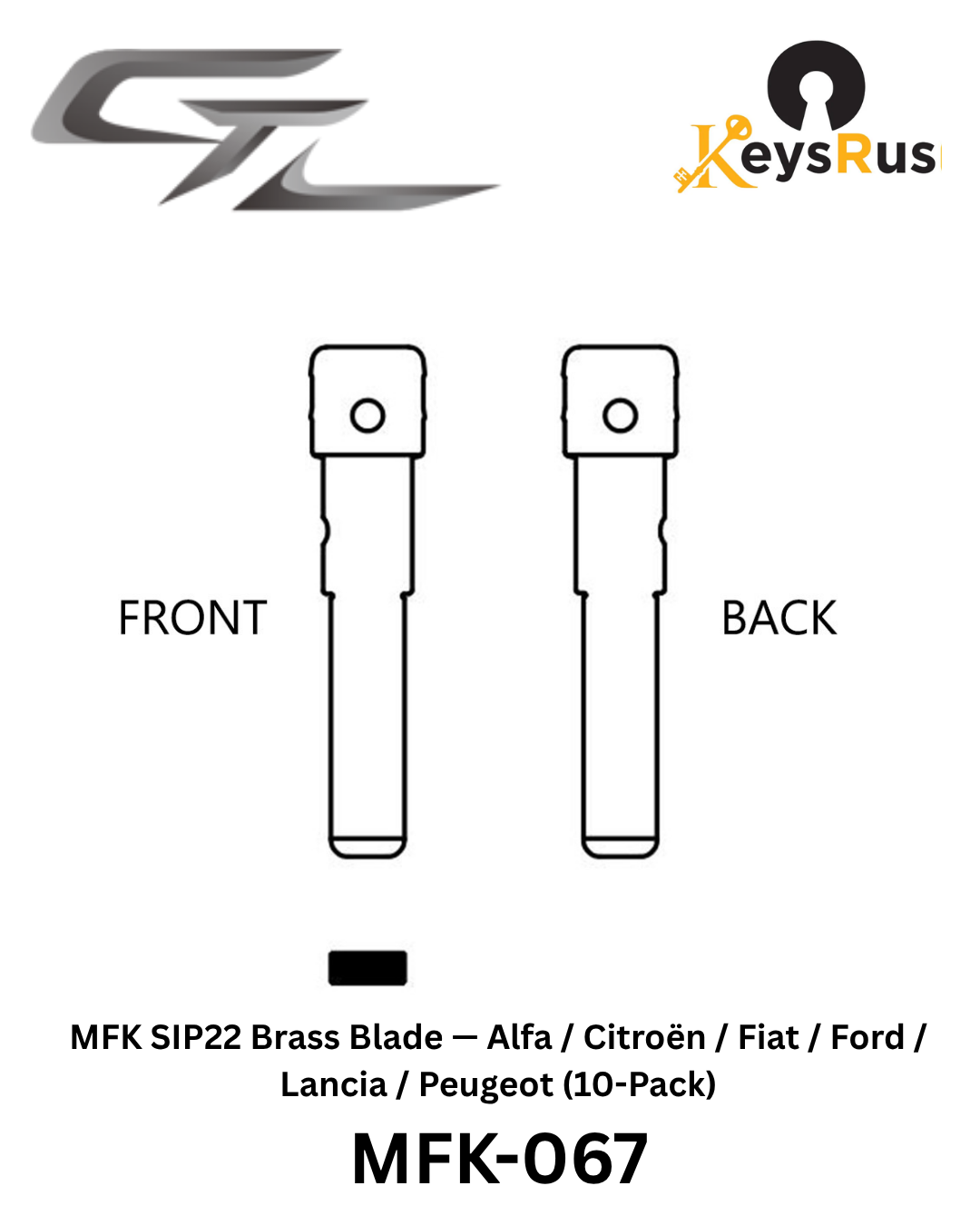 MFK-067 — MFK SIP22 Brass Blade (10-Pack)