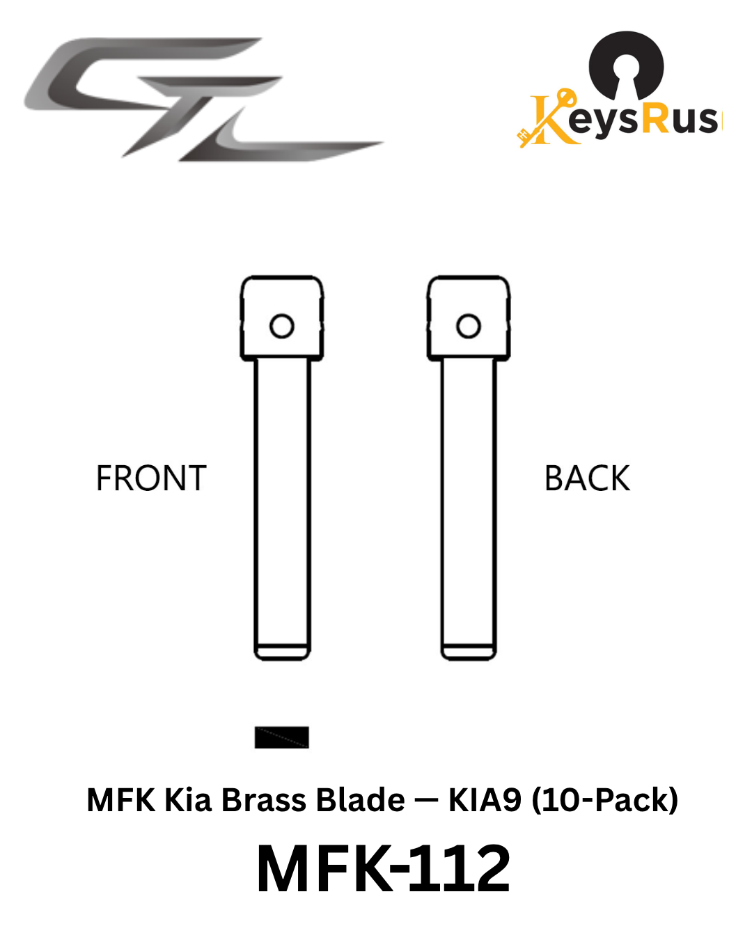 MFK-112: MFK Kia Brass Blade — KIA9 (10-Pack) Kia Stinger, Telluride, Sorento, Carnival (newer platforms) — KIA9 profile