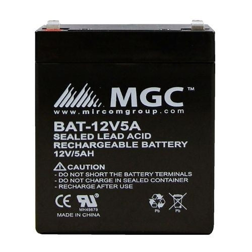 Mircom BAT-12V5A – SLD Lead Acid Battery, 12V, 5.0Ah, Sealed, Non-Phosphate