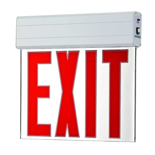 Mircom EL-7008RA – Edge-Lit LED Exit Sign, Aluminum Housing, Red